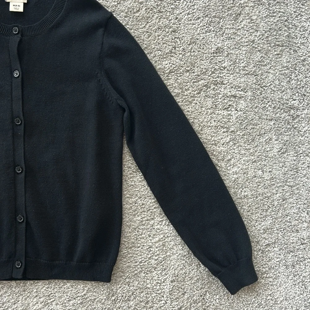 Girls J. Crew Black Cardigan Sweater - Picture 3 of 5